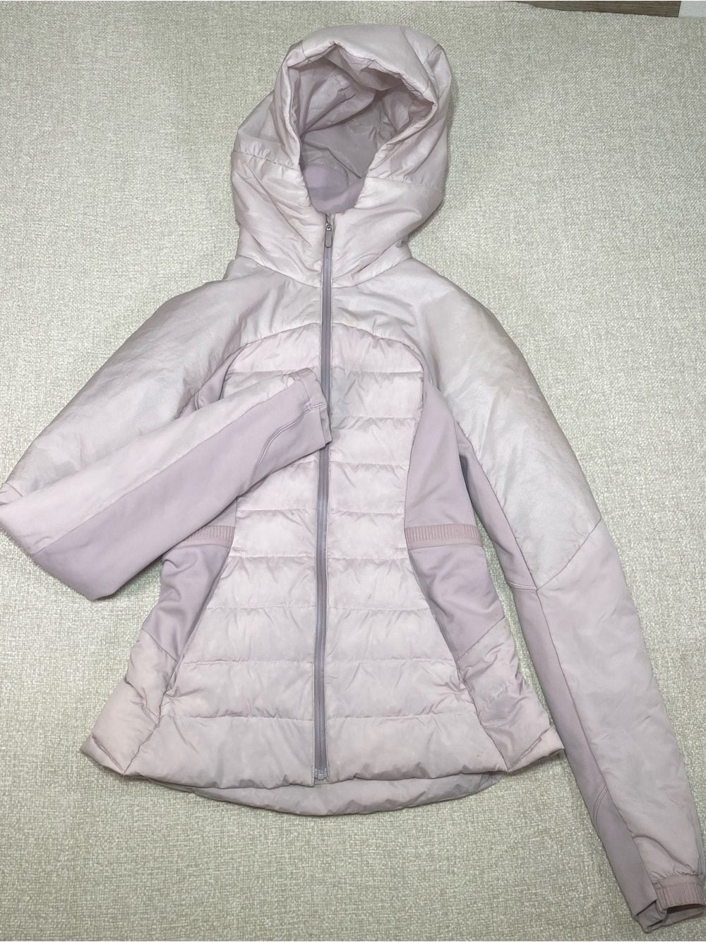Lululemon Down For It All 700 Fill Goose Down Jacket 4 Pink Hooded Full Zip READ